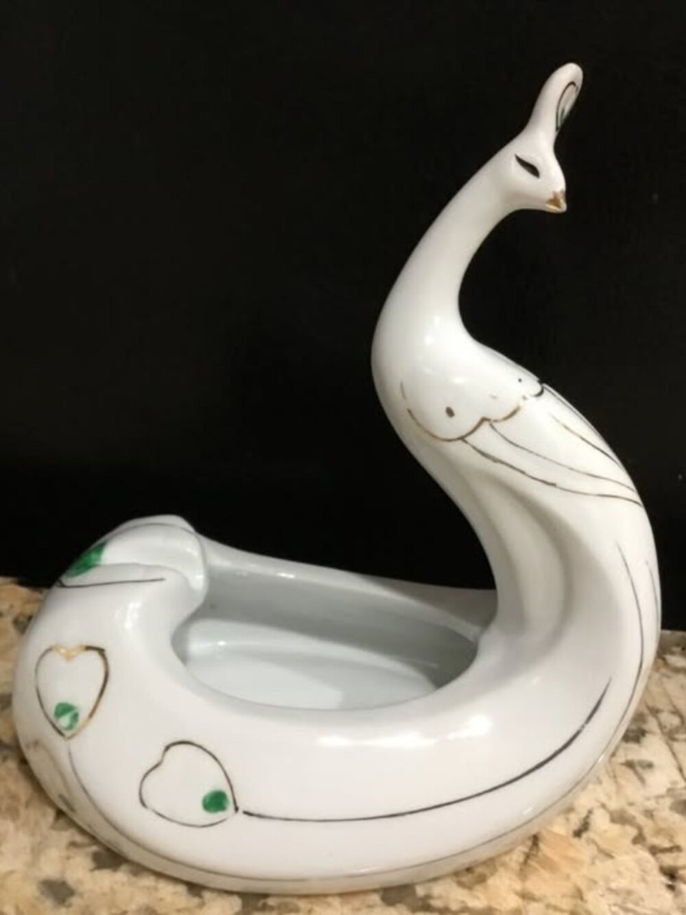 Porcelain Peacock Ashtray/Trinket Dish